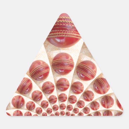 Sticker Triangulaire Boules de cricket rythmées par boules de cuir : ta (Devant)