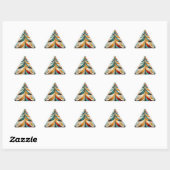 Sticker Triangulaire Branches de Noël géométriques Art Déco (Feuille)