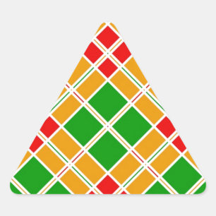 Sticker Triangulaire Bright Argyl rouge vert jaune motif accessoire