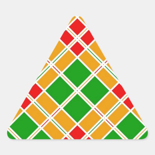 Sticker Triangulaire Bright Argyl rouge vert jaune motif accessoire (Devant)