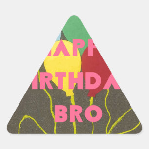 Sticker Triangulaire Bro Art d'anniversaire heureux
