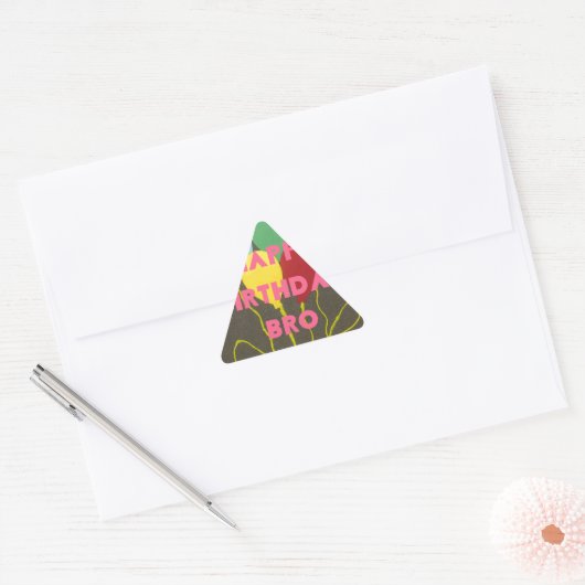 Sticker Triangulaire Bro Art d'anniversaire heureux (Enveloppe)