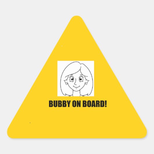 Sticker Triangulaire Bubby à bord ! (Devant)