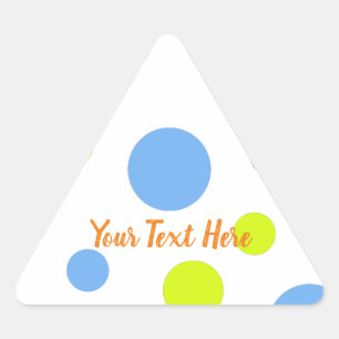 Sticker Triangulaire Bulles Jaunes Bleues Funky Heureuses