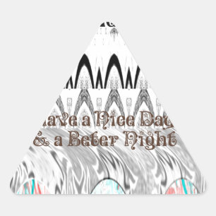 Sticker Triangulaire Cadeau de Fête de Fiançailles Impression d'Art