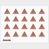 Sticker Triangulaire Cadeau de Noël en terre cuite Boho rouge (Feuille)