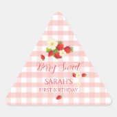Sticker Triangulaire Cadeau saveur fraise très sucré 1er anniversaire (Devant)