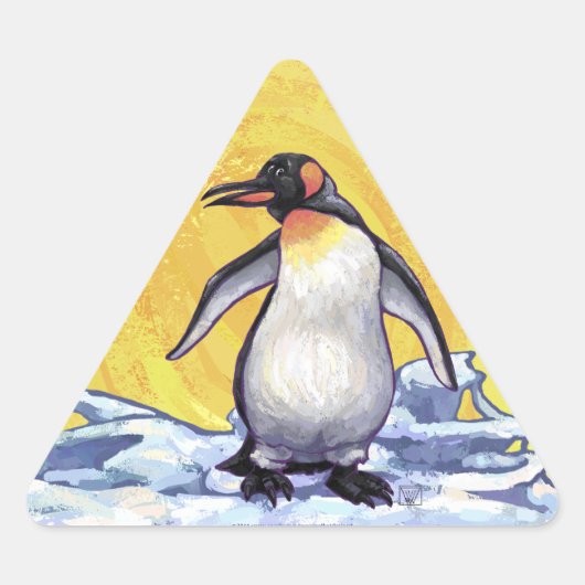 Sticker Triangulaire Cadeaux et accessoires de pingouin (Devant)