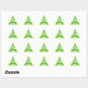 Sticker Triangulaire Caduceus vert Médecine alternative Triangulaire