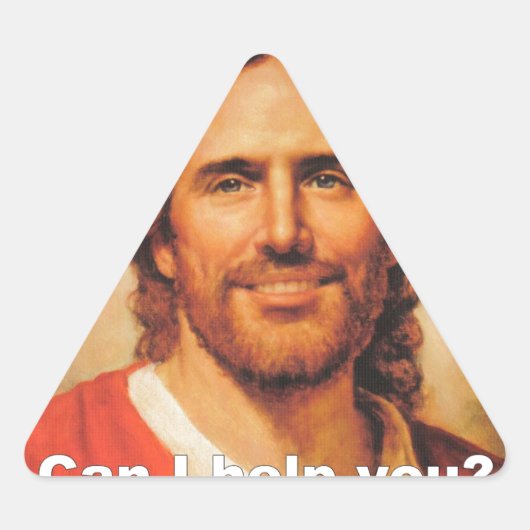 Sticker Triangulaire Can I Help You? (Devant)