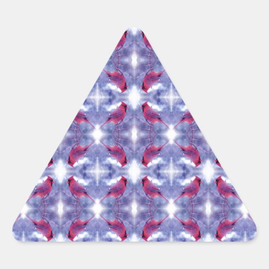 Sticker Triangulaire Cardinaux dans la neige (Devant)