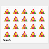 Sticker Triangulaire Carrés multicolores et rayures Girly (Feuille)