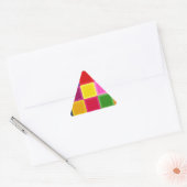 Sticker Triangulaire Carrés multicolores et rayures Girly (Enveloppe)