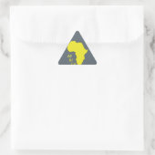 Sticker Triangulaire Carte d'Afrique jaune funky (Sac)