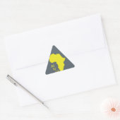 Sticker Triangulaire Carte d'Afrique jaune funky (Enveloppe)