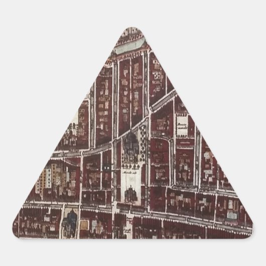 Sticker Triangulaire Carte de ville de Delft 1649 (Devant)