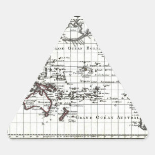 Sticker Triangulaire Carte vintage 1806 - Australasie et Polynésie