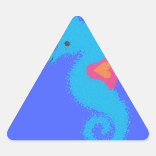 Sticker Triangulaire Carton bleu Seahorse (Devant)