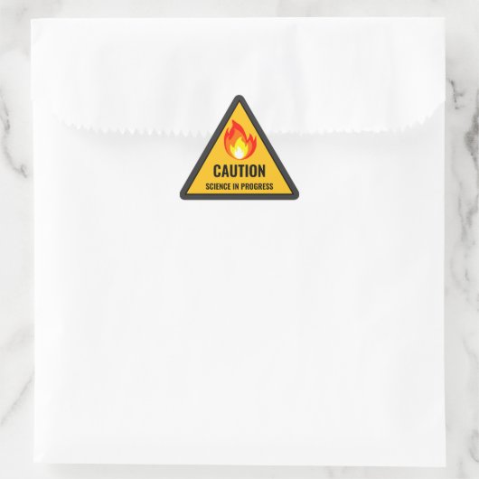 Sticker Triangulaire Caution Science in Progress (Sac)