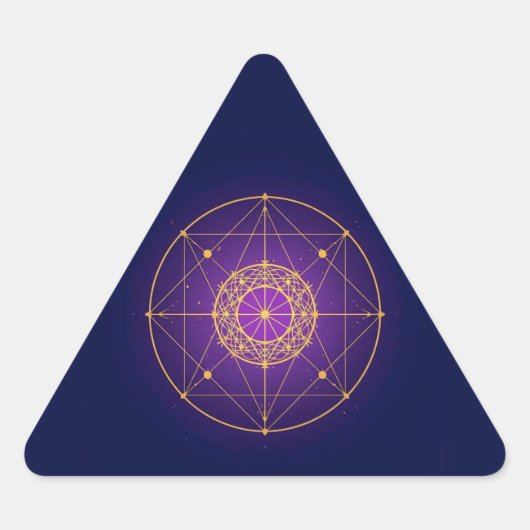 Sticker Triangulaire Celestial Sacred Mandala – Mystic Geometry (Devant)
