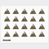 Sticker Triangulaire Cerf avec ciel bleu rose (Feuille)