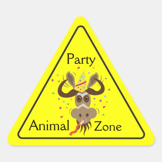 Sticker Triangulaire Certains Gnu Stuff_Partier Gnu_Party Zone Animal (Devant)