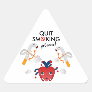 Sticker Triangulaire Cessez de fumer s'il vous plaît