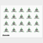 Sticker Triangulaire Chalkboard Mr Jaune et Green Zigzag Chevron (Feuille)