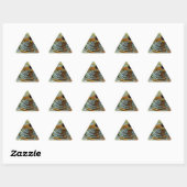 Sticker Triangulaire Chameleon Oeil Mod Élégant Animal (Feuille)
