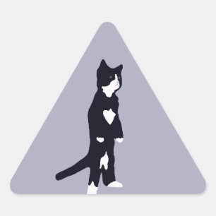 Sticker Triangulaire Chats de Tuxedo