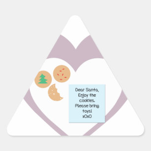 Sticker Triangulaire Cher Père Noël - Apportez des jouets