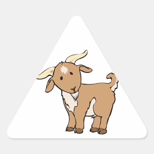 Sticker Triangulaire Chèvre caricaturale mignonne (Devant)