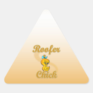 Sticker Triangulaire Chick sur le toit