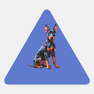 Sticker Triangulaire Chien allemand Pinscher
