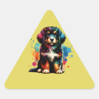 Sticker Triangulaire Chien Barbet