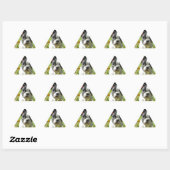 Sticker Triangulaire Chien noir et blanc (Feuille)