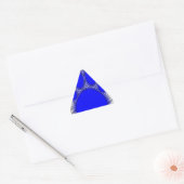 Sticker Triangulaire Chien Paw En Bleu Avec Contours (Enveloppe)