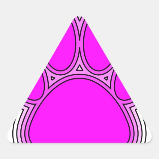 Sticker Triangulaire Chien Paw En Rose Avec Des Contours (Devant)
