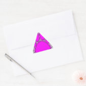Sticker Triangulaire Chien Paw En Rose Avec Des Contours (Enveloppe)