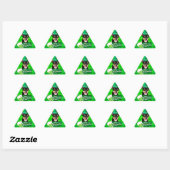 Sticker Triangulaire Chihuahua Chien Chiot Chiot St. Patrick's Day Clov (Feuille)