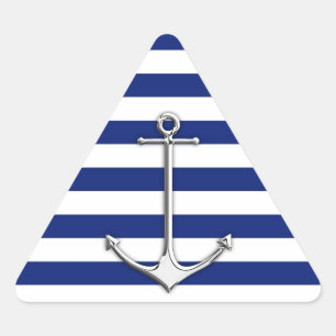 Sticker Triangulaire Chrome comme Ancre mince sur les rayures nautiques