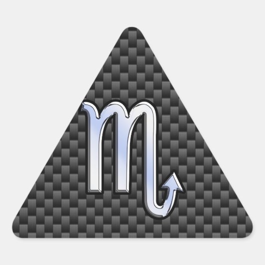 Sticker Triangulaire Chrome Comme Scorpio Signe Zodiac Fibres Carbone I (Devant)