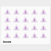Sticker Triangulaire Chrome style Crystal Pink Ribbon Awareness Knit (Feuille)