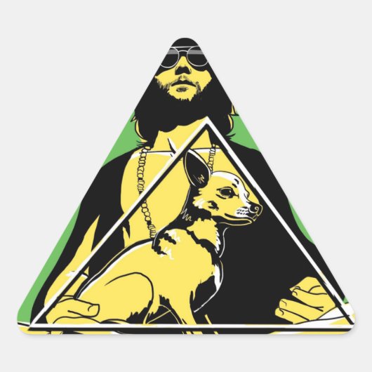 Sticker Triangulaire Cipes et le peuple façonnent l'autocollant (Devant)