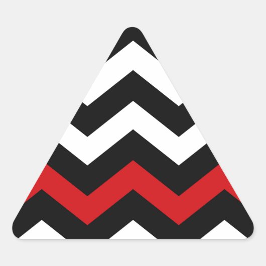 Sticker Triangulaire Classic Black and White Zigzag (Devant)