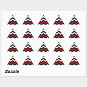 Sticker Triangulaire Classic Black and White Zigzag (Feuille)