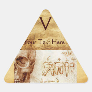 Sticker Triangulaire CLINIQUE DENTAIRE, triangle de parchemin de