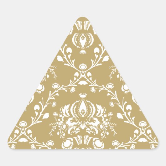 Sticker Triangulaire Cocoa and Cream Damask (Devant)