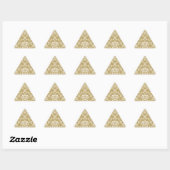 Sticker Triangulaire Cocoa and Cream Damask (Feuille)