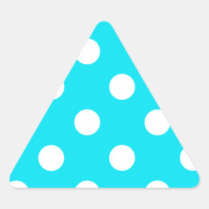 Sticker Triangulaire Code hexadécimal cyan pois 00E3F4